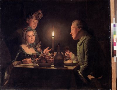 Mum ışığında akşam yemeği (Mum ışığında akşam yemeği). Anna Dorothea Therbusch Lisiewska