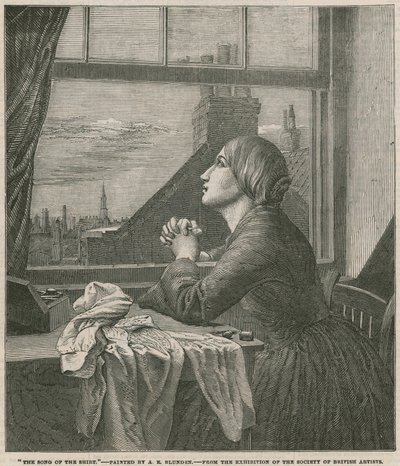 Gömleğin Şarkısı - A E Blunden tarafından boyanmış (gravür) by Anna E. Blunden