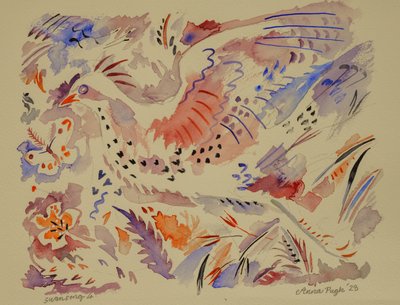 4 Swansong, 2023 (suluboya) by Anna Pugh