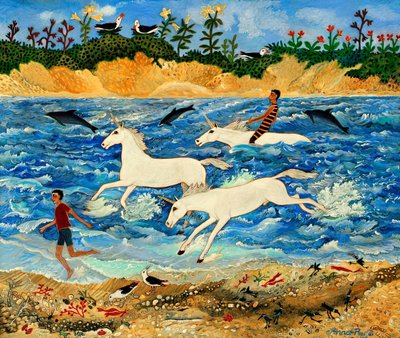 Tek Boynuzlu At Egzersizi, 2012 (akrilik) by Anna Pugh