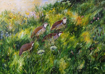 Uzun Çimen, 2022 (tahta üzerine akrilik) by Anna Pugh