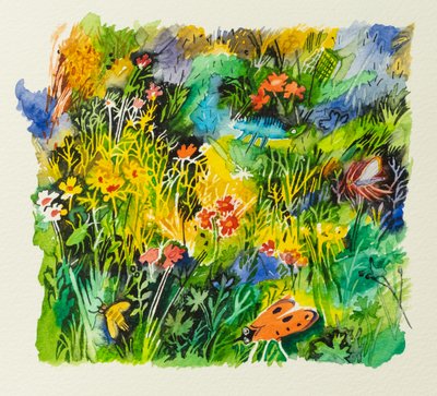 Çayır Böcekleri, 2023 (suluboya) by Anna Pugh