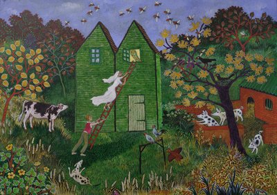 Anahtarları unuttuğum günü hatırladım, 2022 (tahta üzerine akrilik) by Anna Pugh