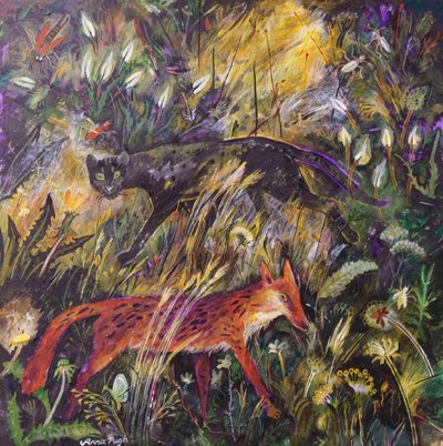 Panter ve Tilki, 2023 (akrilik) by Anna Pugh