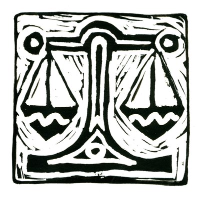 Horoscope (Terazi), 2017 (keten baskı) by Annalisa Morrocco