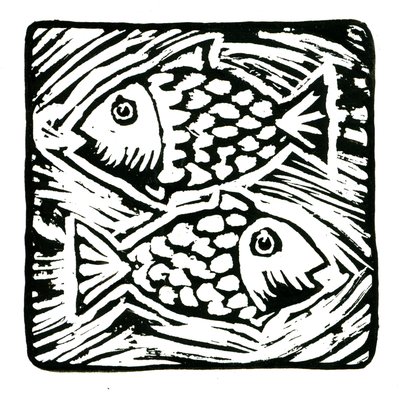 Horoscope (Pisces), 2017 (keten baskı) by Annalisa Morrocco