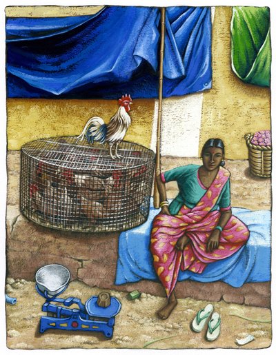 Mysore pazarı, 2018 (guaj) by Annalisa Morrocco