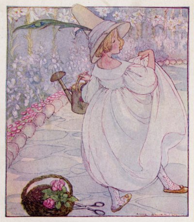 Tekerleme: Mary, Mary, tam tersine, Bahçeniz nasıl büyüyor? Gümüş çanlar ve midye kabuklarıyla, Ve sıra sıra güzel hizmetçiler (renkli lito) by Anne (after) Anderson