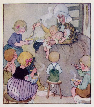 Tekerleme: Bir Ayakkabı İçinde Yaşayan Yaşlı Bir Kadın Vardı (renkli taş) by Anne (after) Anderson
