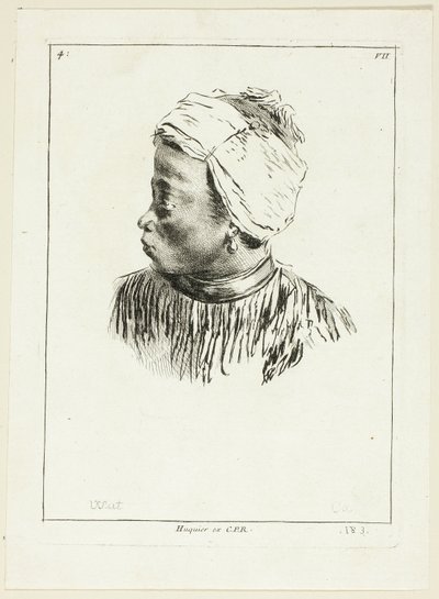 Siyahın Başı (profil) by Anne Claude Philippe Caylus
