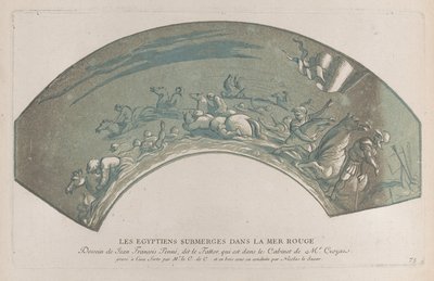 Firavun'un ordusu Kızıldeniz tarafından yutuldu, 'Recueil d'estampes d'après les plus b..., ca. 1729-40 by Anne Claude Philippe de