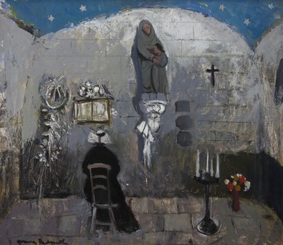 Haç Şapeli (ressam panosu üzerine yağlıboya) by Anne Redpath