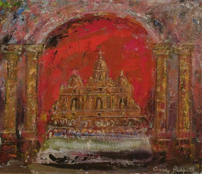 St.Paul'daki Bir Kilisede (tuval üzerine yağlıboya) by Anne Redpath