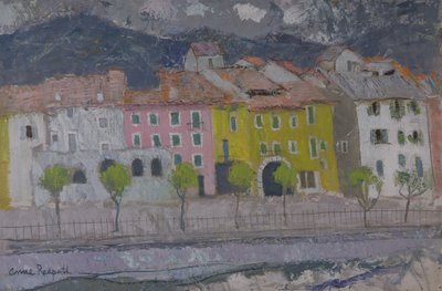 Sospel, Alpes Maritime (gemide petrol) by Anne Redpath