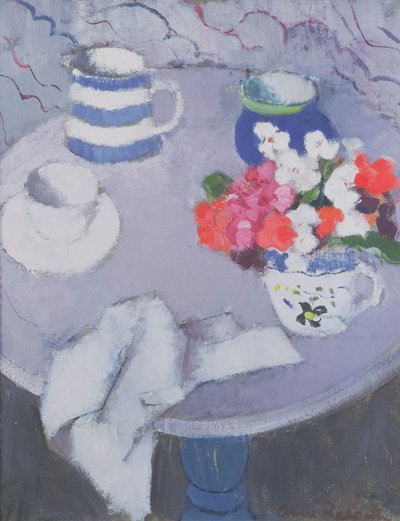 Tablo ile Natürmort (tuval üzerine yağlı boya) by Anne Redpath