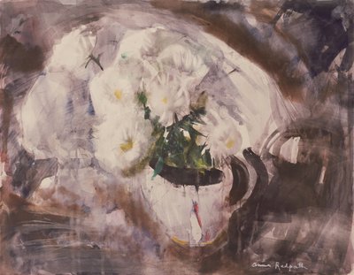 Beyaz Sürahide Beyaz Çiçekler, 1960 dolayları (kağıt üzerine suluboya) by Anne Redpath