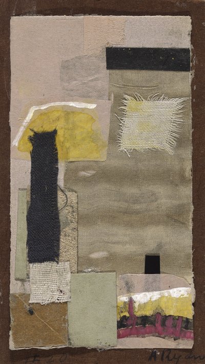 İsimsiz (#20), c.1948-54 (kumaş kolajı, renkli kağıt, zımpara kağıdı, guaj ve karton üzerine suluboya) by Anne Ryan