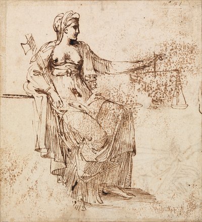 Carracci - Adalet, RCIN 902146 by Annibale Carracci
