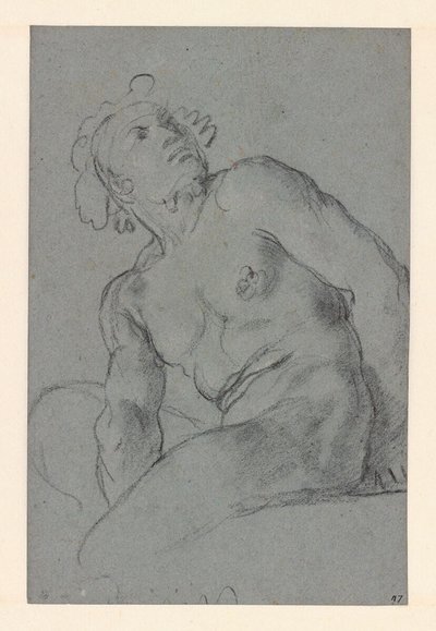 Carracci - Oturan çıplak erkek, I 183 (PK) by Annibale Carracci