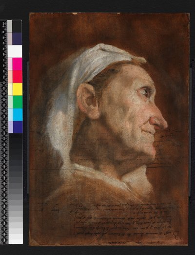 Yaşlı bir kadının başı, c.1590 by Annibale Carracci