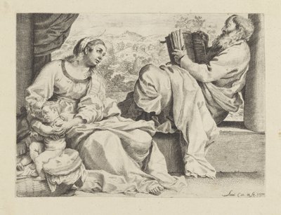 Genç Vaftizci Yahya ile Kutsal Aile by Annibale Carracci