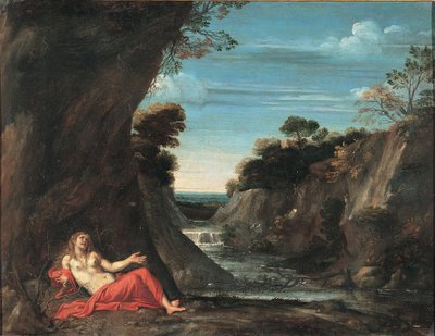 Tövbekar Magdalene ile manzara, 1601 ve 1641 yılları arasında by Annibale Carracci