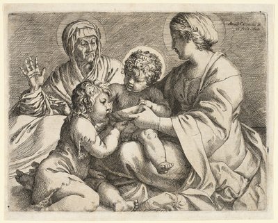 Aziz Elizabeth ve Vaftizci Yahya ile Madonna ve Çocuk by Annibale Carracci