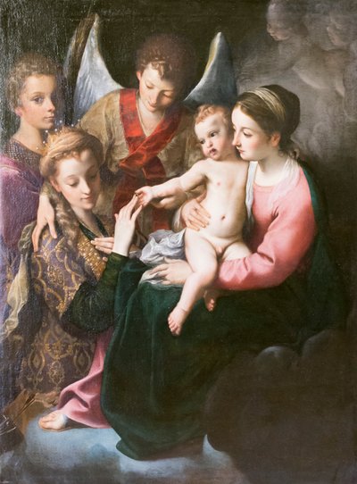 Aziz Catherine'in mistik düğünü by Annibale Carracci
