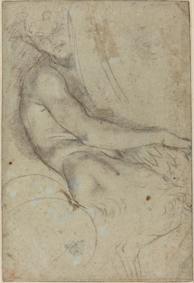 Bir Roundel tutan Satyr by Annibale Carracci