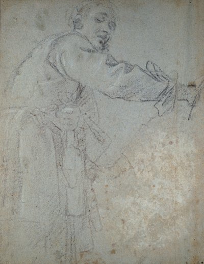 Dökümlü bir erkek figürünün incelenmesi, 1580-1609 by Annibale Carracci