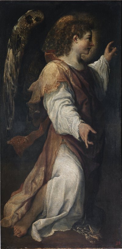 Müjde Meleği, detay (tuval üzerine yağlı boya, c.1587) by Annibale Carracci
