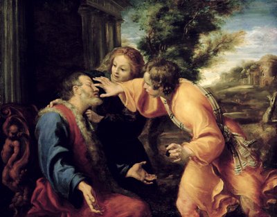 Genç Tobias Kör Babasını İyileştiriyor, c.1600 by Annibale Carracci