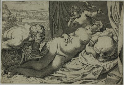 Venüs ve Satyr by Annibale Carracci
