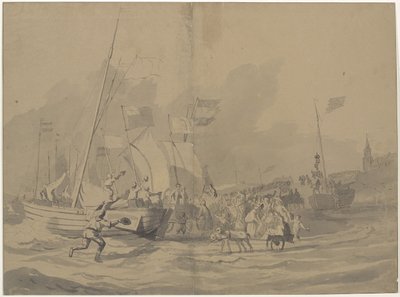 Prens Willem Frederik'in Scheveningen sahiline gelişi, 30 Kasım 1813 by Anonymous