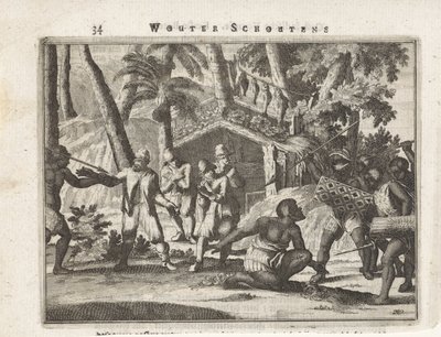 Bir kulübenin önünde erkeklere saldırı by Anonymous
