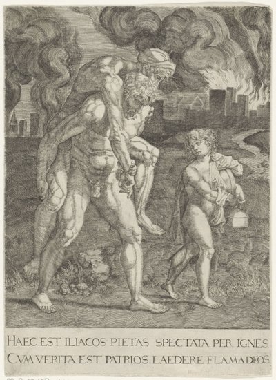 Aeneas ailesiyle birlikte Truva