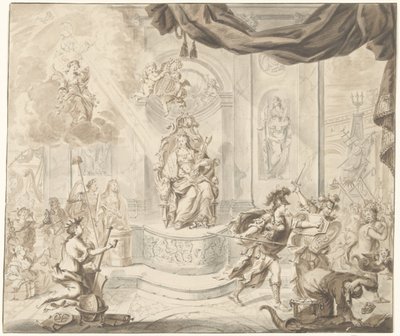 Rüzgar Borsası Tüccarlarının Amsterdam Menkul Kıymetler Borsasından Kovulması Alegorisi, 1763 by Anonymous