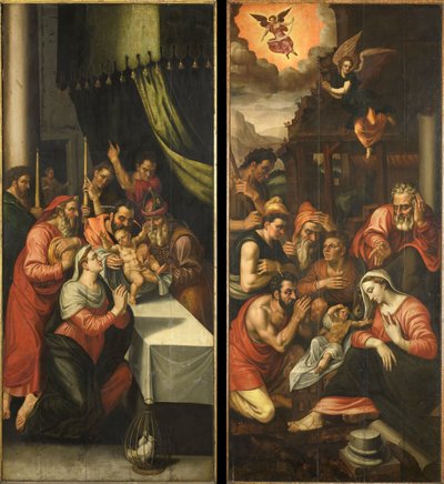 Sünnetli Altarpiece Kanadı. Dışarıda Tanrı Kuzusu ile Vaftizci Yahya var by Anonymous