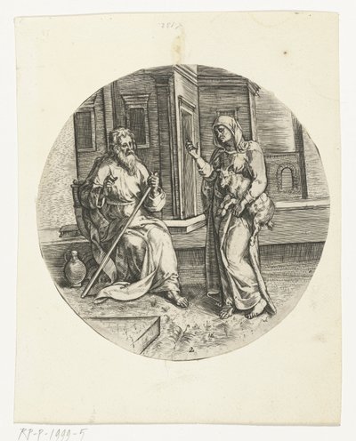 Anna kör Tobit'e bir keçi getiriyor Tobias'ın Hikayesi (dizi adı) by Anonymous