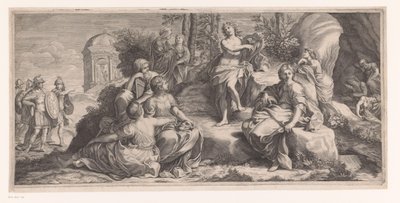 Apollo ve İlham Perileri Yaklaşan Askerlerle by Anonymous