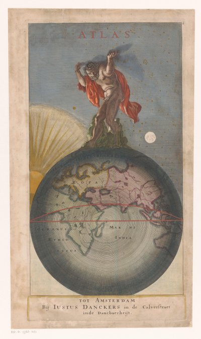 Atlas dünya üzerinde Başlık sayfası: Justus Danckerts, Atlas, sa by Anonymous