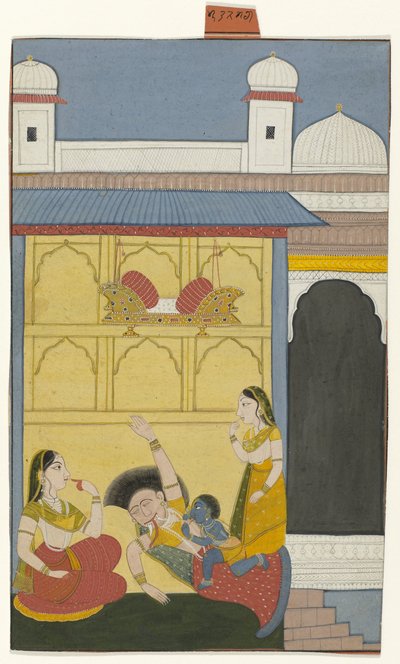 Bebek Krishna şeytan Putana'yı öldürür by Anonymous