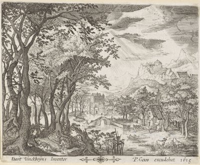 Dağlık nehir manzarası by Anonymous