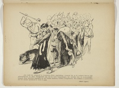 Köylü kadın ve çocukları İngiliz askerleri tarafından toplama kamplarına götürülüyor. by Anonymous