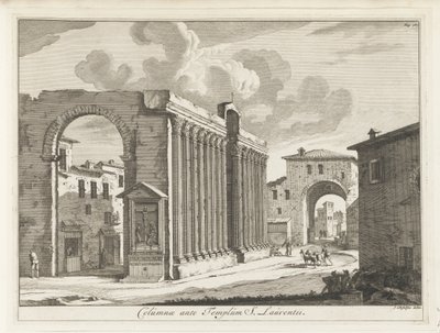 San Lorenzo ve Roma Colonnade S. Laurentii Tapınağı Sütunları (nesne üzerindeki başlık) İtalyan resimlerinin dergileri (seri başlığı) by Anonymous