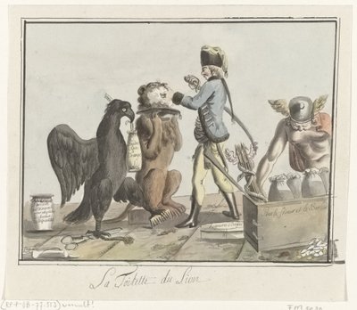 Hollanda Aslanı Kırkıldı, 1787 La Toilette du Lion (nesne üzerindeki başlık) by Anonymous
