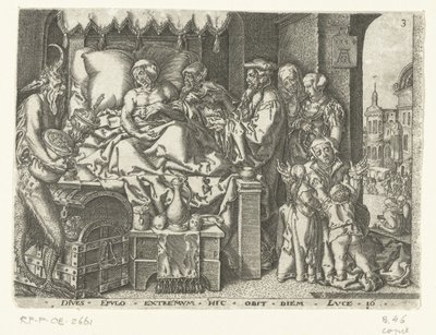 Zengin adam ölüm döşeğinde Lazarus ve Zengin Adam benzetmesi (dizi başlığı) by Anonymous