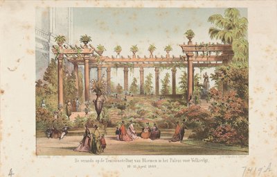 Paleis voor Volksvlijt'deki Çiçekler Sergisindeki sundurma, 10-15 Nisan 1869 (nesne üzerindeki başlık) by Anonymous