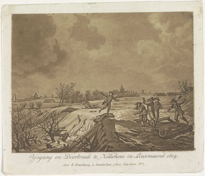 Kedichem'de Dikebreak, 1809 Ysgang ve Louwmaand 1809'da Kedichem'de Atılım (nesne üzerinde başlık) by Anonymous