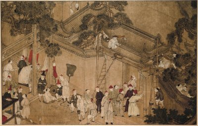 İnşaat işçileri iş başında olan bir tapınak Mazu Harikaları (dizi başlığı) by Anonymous